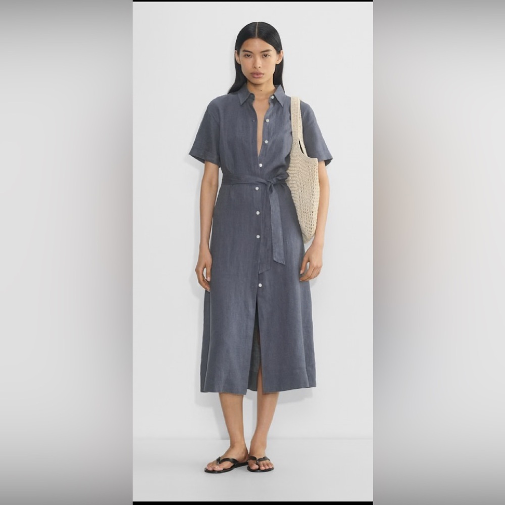 Aritzia Wilfred Eleta Linen Maxi Dress, XXS Ltd Edition Vintage Navy, NWOT 2XS